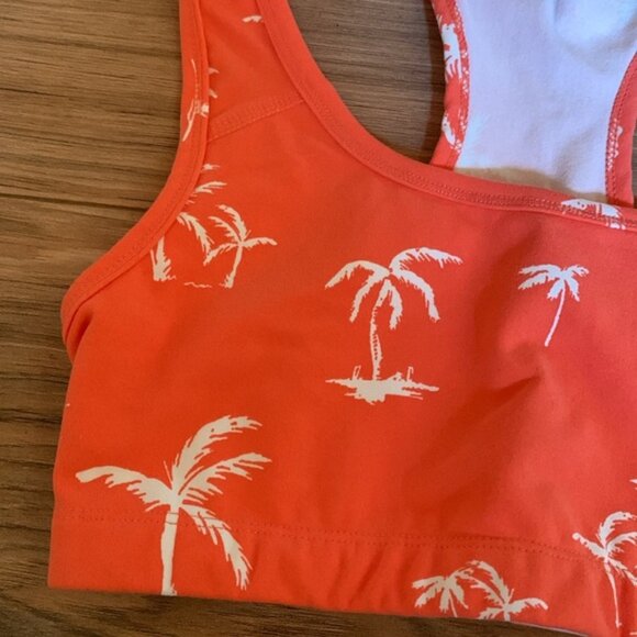 Women's American Apparel Palm Tree Print Coral Racerback Pullover Sports Bra S - Picture 2 of 8